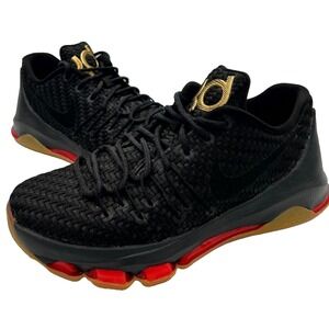 Nike KD 8 EXT 806393-001 Mens 8 Basketball Shoes Black Gold Athletic Sneakers